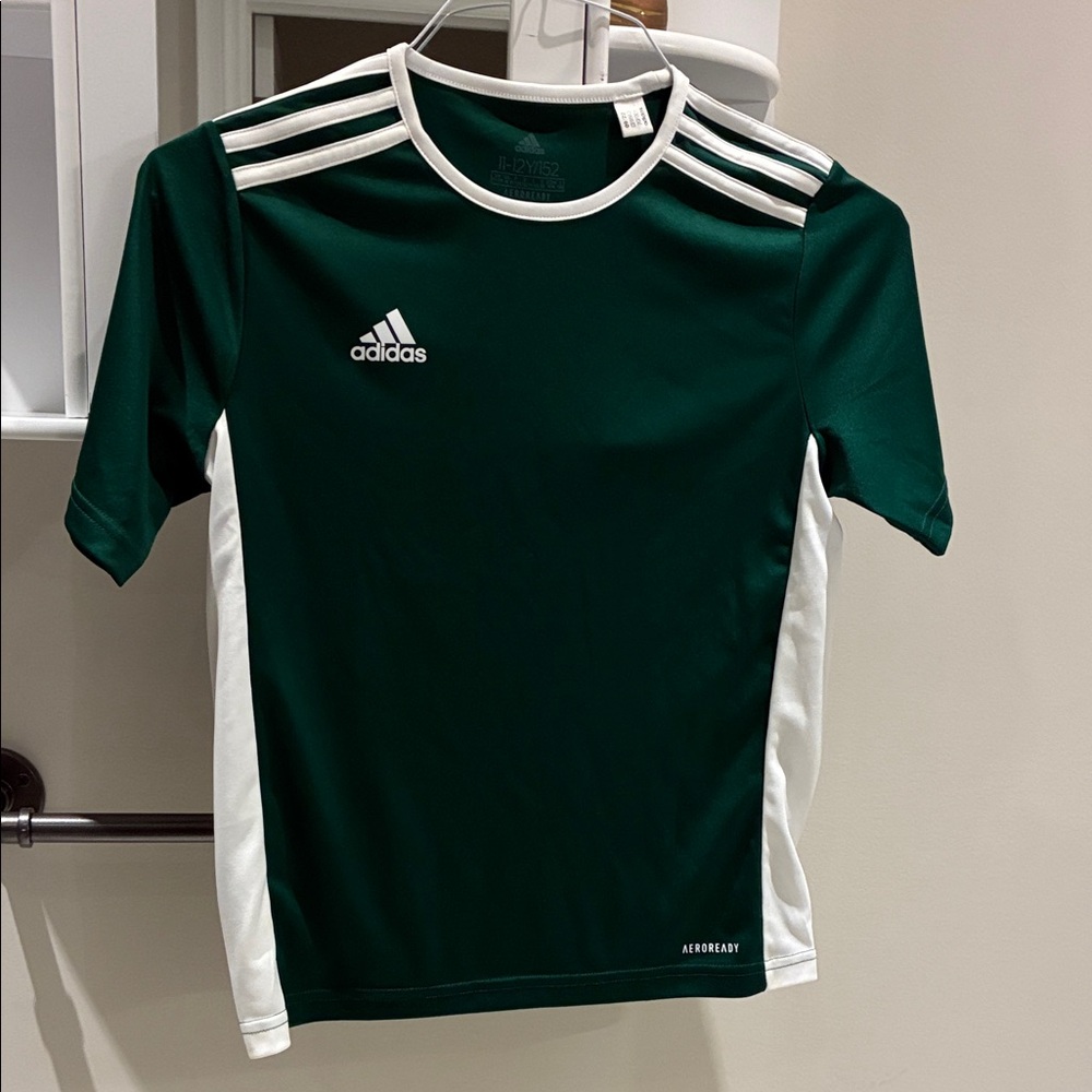 Adidas AEROREADY Kids Dark Green and White Jersey CB